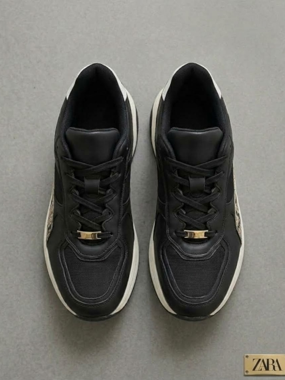 ZARA Black Chunky Athletic Sneakers Pre-Owned